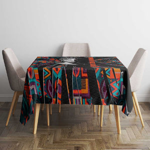 Chimamanda Ngozi Adichie Tablecloth with Monochrome Portrait, The Danger of a Single Story Quote - African Pride