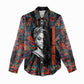 Chimamanda Ngozi Adichie Women Casual Shirt with Monochrome Portrait, The Danger of a Single Story Quote - African Pride