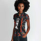 Chimamanda Ngozi Adichie Women Polo Shirt with Monochrome Portrait, The Danger of a Single Story Quote - African Pride