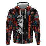 Chimamanda Ngozi Adichie Zip Hoodie with Monochrome Portrait, The Danger of a Single Story Quote - African Pride