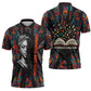 Chimamanda Ngozi Adichie Zipper Polo Shirt with Monochrome Portrait, The Danger of a Single Story Quote - African Pride