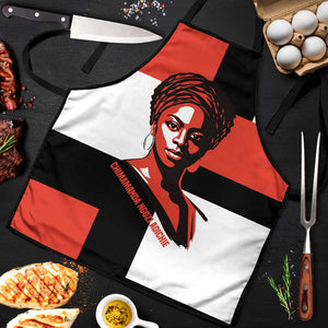 Chimamanda Ngozi Adichie Apron with Bold Red Portrait, We Should All Be Feminists Quote - African Pride