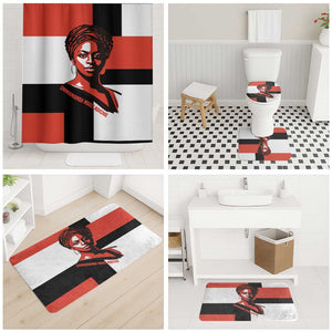 Chimamanda Ngozi Adichie Bathroom Set with Bold Red Portrait, We Should All Be Feminists Quote - African Pride