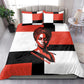 Chimamanda Ngozi Adichie Bedding Set with Bold Red Portrait, We Should All Be Feminists Quote - African Pride