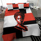 Chimamanda Ngozi Adichie Bedding Set with Bold Red Portrait, We Should All Be Feminists Quote - African Pride