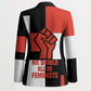Chimamanda Ngozi Adichie Blazer with Bold Red Portrait, We Should All Be Feminists Quote - African Pride