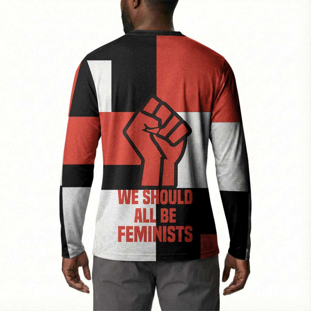 Chimamanda Ngozi Adichie Button Sweatshirt with Bold Red Portrait, We Should All Be Feminists Quote
