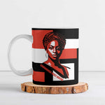 Chimamanda Ngozi Adichie Ceramic Mug with Bold Red Portrait, We Should All Be Feminists Quote - African Pride