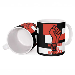 Chimamanda Ngozi Adichie Ceramic Mug with Bold Red Portrait, We Should All Be Feminists Quote - African Pride