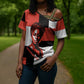 Chimamanda Ngozi Adichie Cross Shoulder Shirt with Bold Red Portrait, We Should All Be Feminists Quote - African Pride