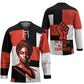 Chimamanda Ngozi Adichie Hockey Jersey with Bold Red Portrait, We Should All Be Feminists Quote - African Pride