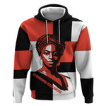 Chimamanda Ngozi Adichie Hoodie with Bold Red Portrait, We Should All Be Feminists Quote - African Pride