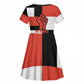Chimamanda Ngozi Adichie Kid Short Sleeve Dress with Bold Red Portrait, We Should All Be Feminists Quote - African Pride
