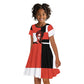 Chimamanda Ngozi Adichie Kid Short Sleeve Dress with Bold Red Portrait, We Should All Be Feminists Quote - African Pride