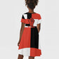 Chimamanda Ngozi Adichie Kid Short Sleeve Dress with Bold Red Portrait, We Should All Be Feminists Quote - African Pride