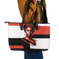 Chimamanda Ngozi Adichie Leather Tote Bag with Bold Red Portrait, We Should All Be Feminists Quote - African Pride
