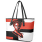 Chimamanda Ngozi Adichie Leather Tote Bag with Bold Red Portrait, We Should All Be Feminists Quote - African Pride