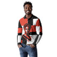 Chimamanda Ngozi Adichie Long Sleeve Polo Shirt with Bold Red Portrait, We Should All Be Feminists Quote - African Pride