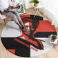 Chimamanda Ngozi Adichie Round Carpet with Bold Red Portrait, We Should All Be Feminists Quote - African Pride