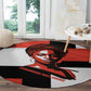 Chimamanda Ngozi Adichie Round Carpet with Bold Red Portrait, We Should All Be Feminists Quote - African Pride