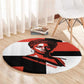 Chimamanda Ngozi Adichie Round Carpet with Bold Red Portrait, We Should All Be Feminists Quote - African Pride