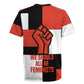 Chimamanda Ngozi Adichie Rugby Jersey with Bold Red Portrait, We Should All Be Feminists Quote - African Pride