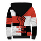 Chimamanda Ngozi Adichie Sherpa Hoodie with Bold Red Portrait, We Should All Be Feminists Quote - African Pride