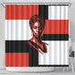 Chimamanda Ngozi Adichie Shower Curtain with Bold Red Portrait, We Should All Be Feminists Quote - African Pride