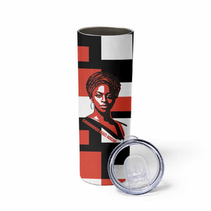 Chimamanda Ngozi Adichie Skinny Tumbler with Bold Red Portrait, We Should All Be Feminists Quote - African Pride