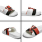 Chimamanda Ngozi Adichie Slide Sandals with Bold Red Portrait, We Should All Be Feminists Quote - African Pride