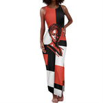 Chimamanda Ngozi Adichie Tank Maxi Dress with Bold Red Portrait, We Should All Be Feminists Quote - African Pride