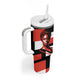 Chimamanda Ngozi Adichie Tumbler With Handle with Bold Red Portrait, We Should All Be Feminists Quote - African Pride