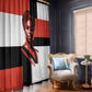 Chimamanda Ngozi Adichie Window Curtain with Bold Red Portrait, We Should All Be Feminists Quote - African Pride