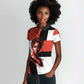 Chimamanda Ngozi Adichie Women Polo Shirt with Bold Red Portrait, We Should All Be Feminists Quote - African Pride