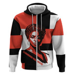 Chimamanda Ngozi Adichie Zip Hoodie with Bold Red Portrait, We Should All Be Feminists Quote - African Pride