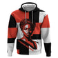 Chimamanda Ngozi Adichie Zip Hoodie with Bold Red Portrait, We Should All Be Feminists Quote - African Pride