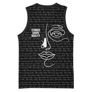 Chimamanda Ngozi Adichie Basketball Jersey with Expressive Speaking Portrait, Stories Shape Reality - African Pride