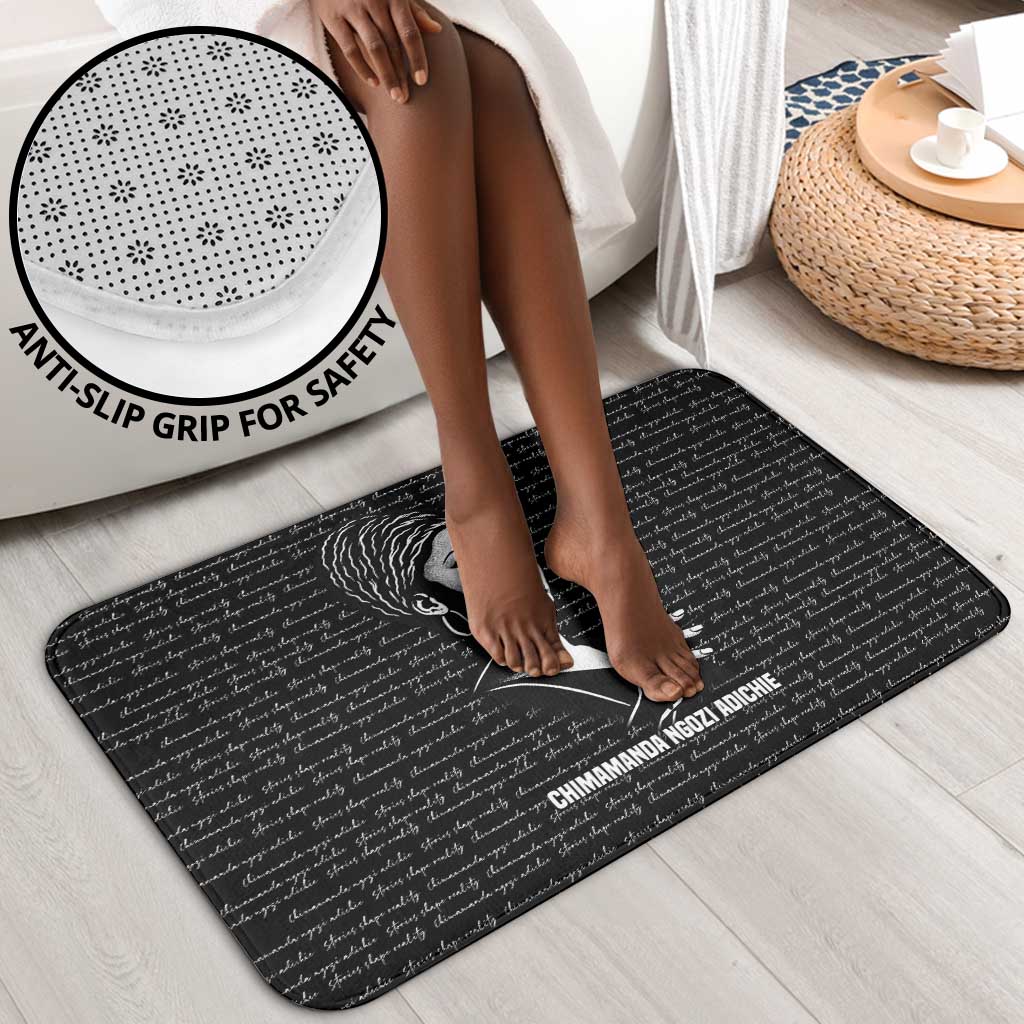 Chimamanda Ngozi Adichie Bathroom Set with Expressive Speaking Portrait, Stories Shape Reality - African Pride