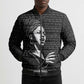 Chimamanda Ngozi Adichie Bomber Puffer Jacket with Expressive Speaking Portrait, Stories Shape Reality - African Pride