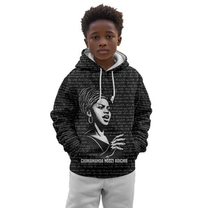 Chimamanda Ngozi Adichie Kid Hoodie with Expressive Speaking Portrait, Stories Shape Reality - African Pride