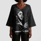 Chimamanda Ngozi Adichie Kimono Sleeve Blouse with Expressive Speaking Portrait, Stories Shape Reality - African Pride