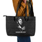 Chimamanda Ngozi Adichie Leather Tote Bag with Expressive Speaking Portrait, Stories Shape Reality - African Pride