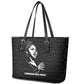 Chimamanda Ngozi Adichie Leather Tote Bag with Expressive Speaking Portrait, Stories Shape Reality - African Pride