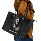Chimamanda Ngozi Adichie Leather Tote Bag with Expressive Speaking Portrait, Stories Shape Reality - African Pride