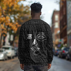 Chimamanda Ngozi Adichie Long Sleeve Shirt with Expressive Speaking Portrait, Stories Shape Reality - African Pride