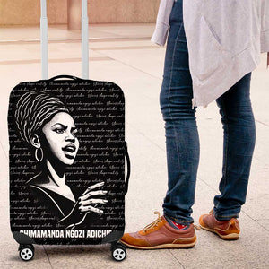 Chimamanda Ngozi Adichie Luggage Cover with Expressive Speaking Portrait, Stories Shape Reality - African Pride