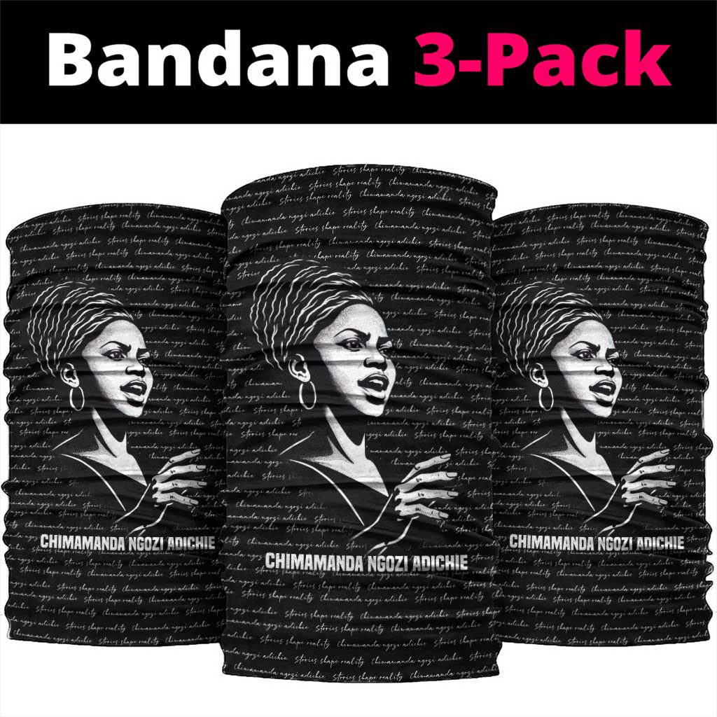 Chimamanda Ngozi Adichie Neck Gaiter with Expressive Speaking Portrait, Stories Shape Reality - African Pride