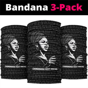 Chimamanda Ngozi Adichie Neck Gaiter with Expressive Speaking Portrait, Stories Shape Reality - African Pride