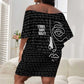 Chimamanda Ngozi Adichie Off Shoulder Short Dress with Expressive Speaking Portrait, Stories Shape Reality - African Pride