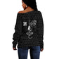 Chimamanda Ngozi Adichie Off Shoulder Sweater with Expressive Speaking Portrait, Stories Shape Reality - African Pride